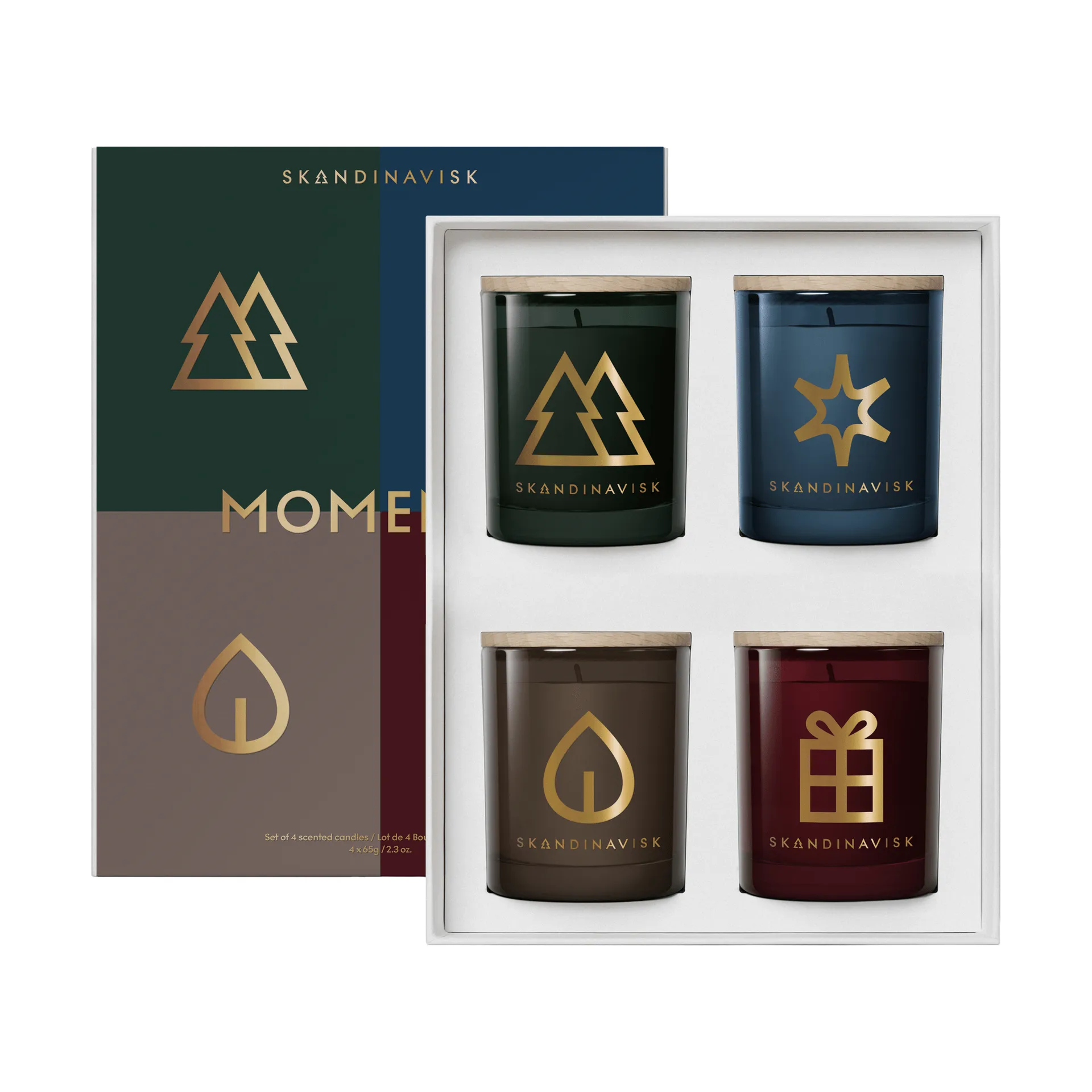 Moments duftlys gavesett 4 deler, 65 g Skandinavisk