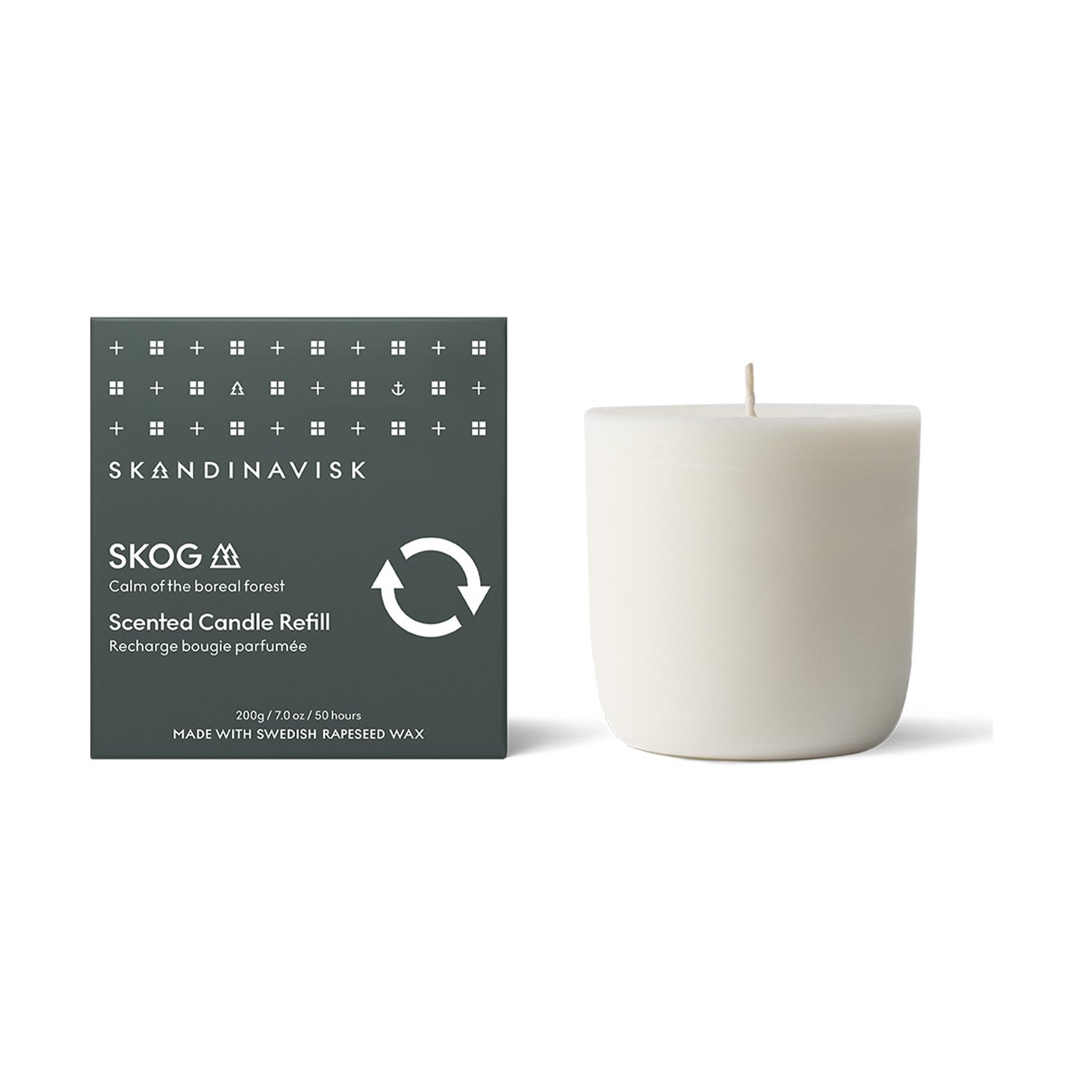Skandinavisk Refill Skog duftlys 200 g
