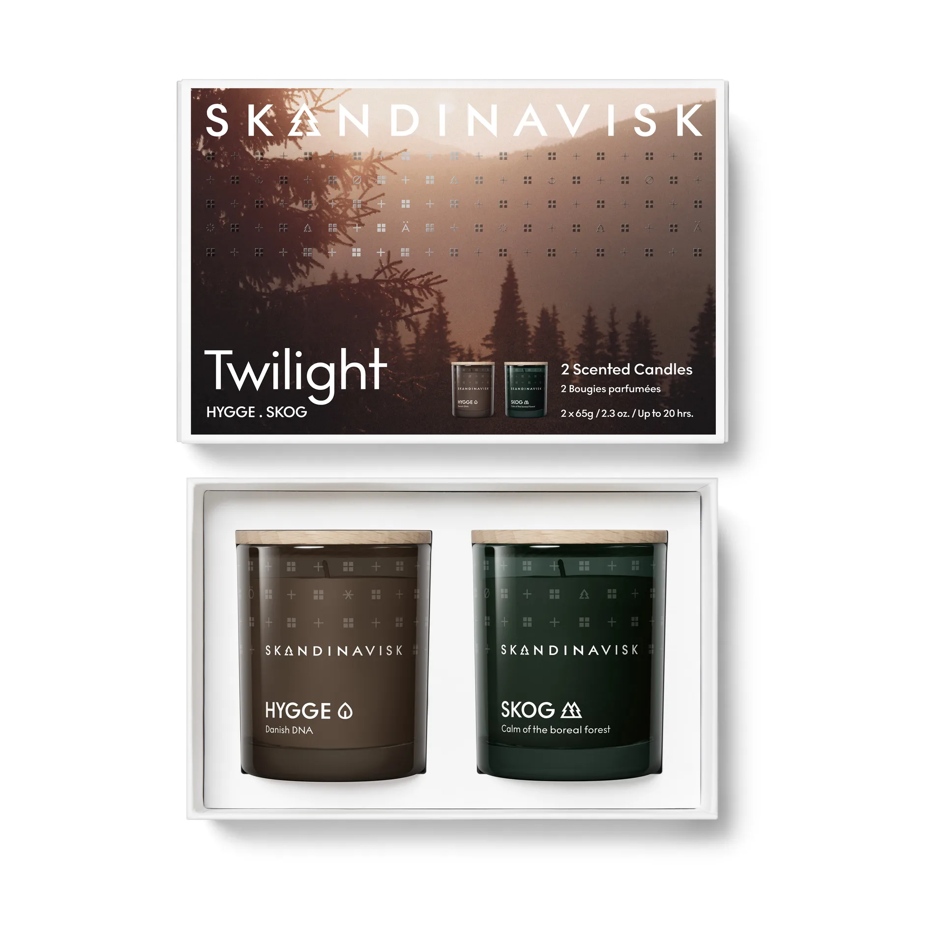 Twilight duftlys gavesett 2 deler, 65 g Skandinavisk