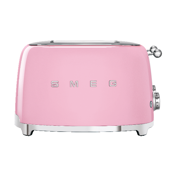 SMEG - Brødrister TSF03 4 skiver kvadratisk pastellrosa