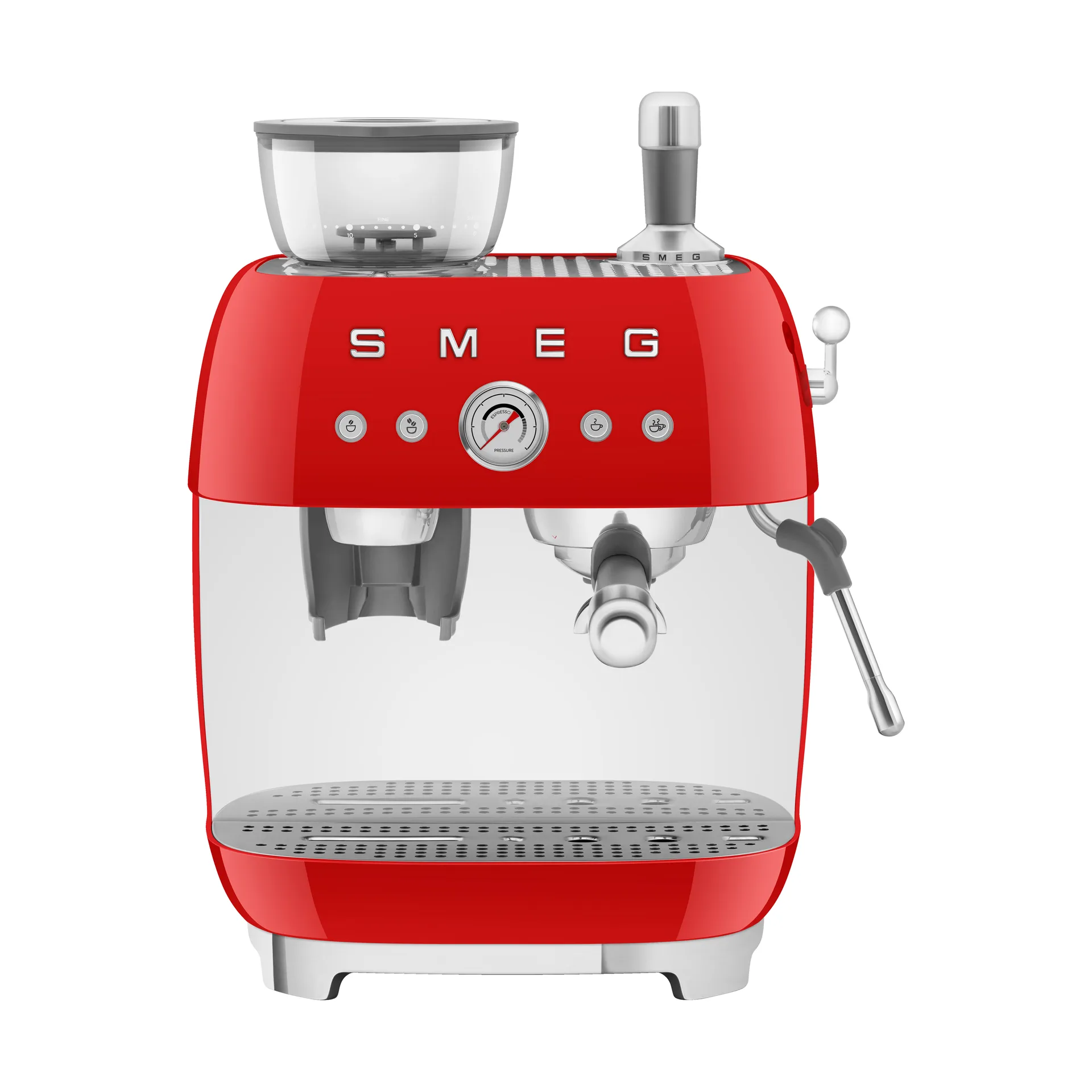 Smeg 50's Style espressomaskin med kaffekvern, Rød Smeg