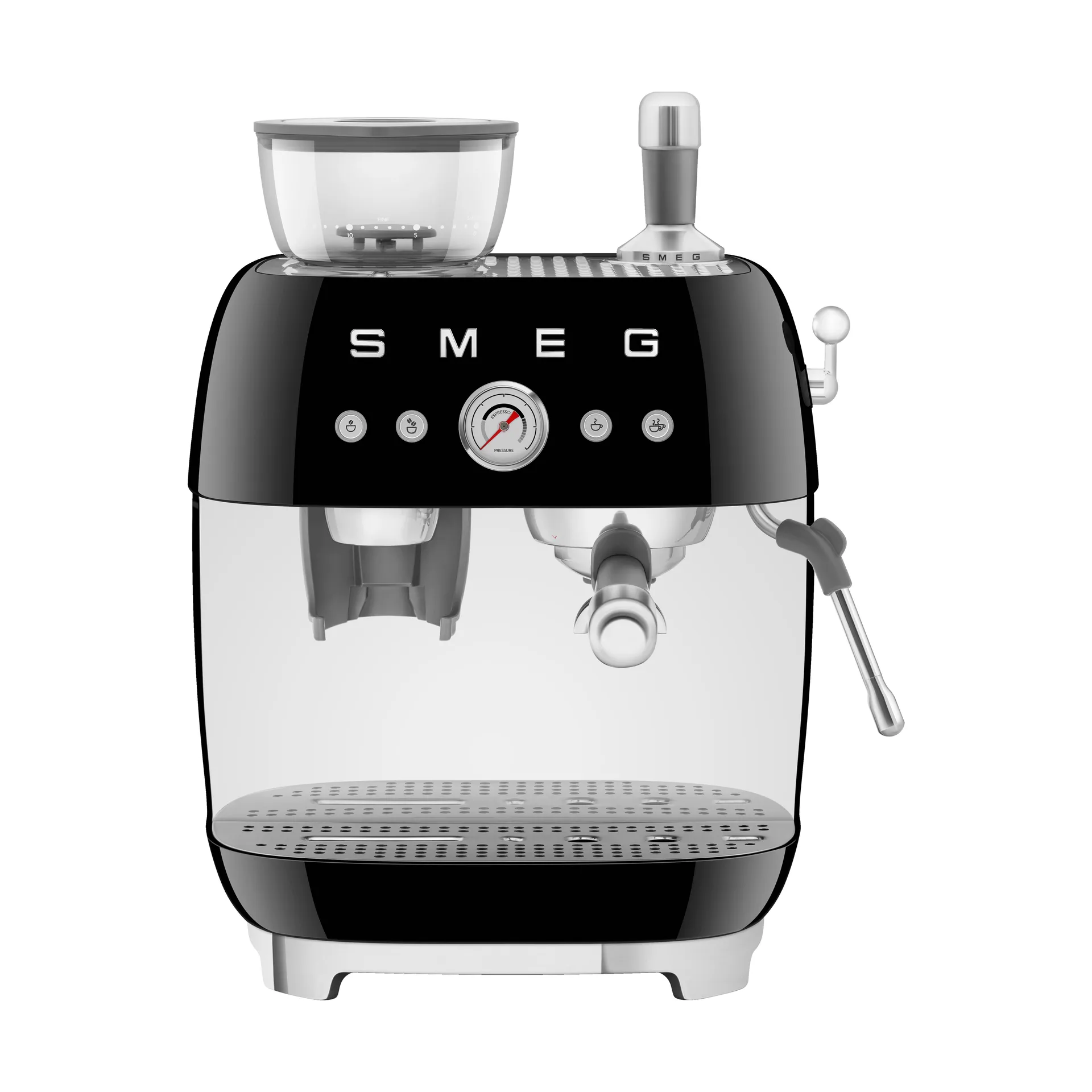 Smeg 50's Style espressomaskin med kaffekvern, Svart Smeg