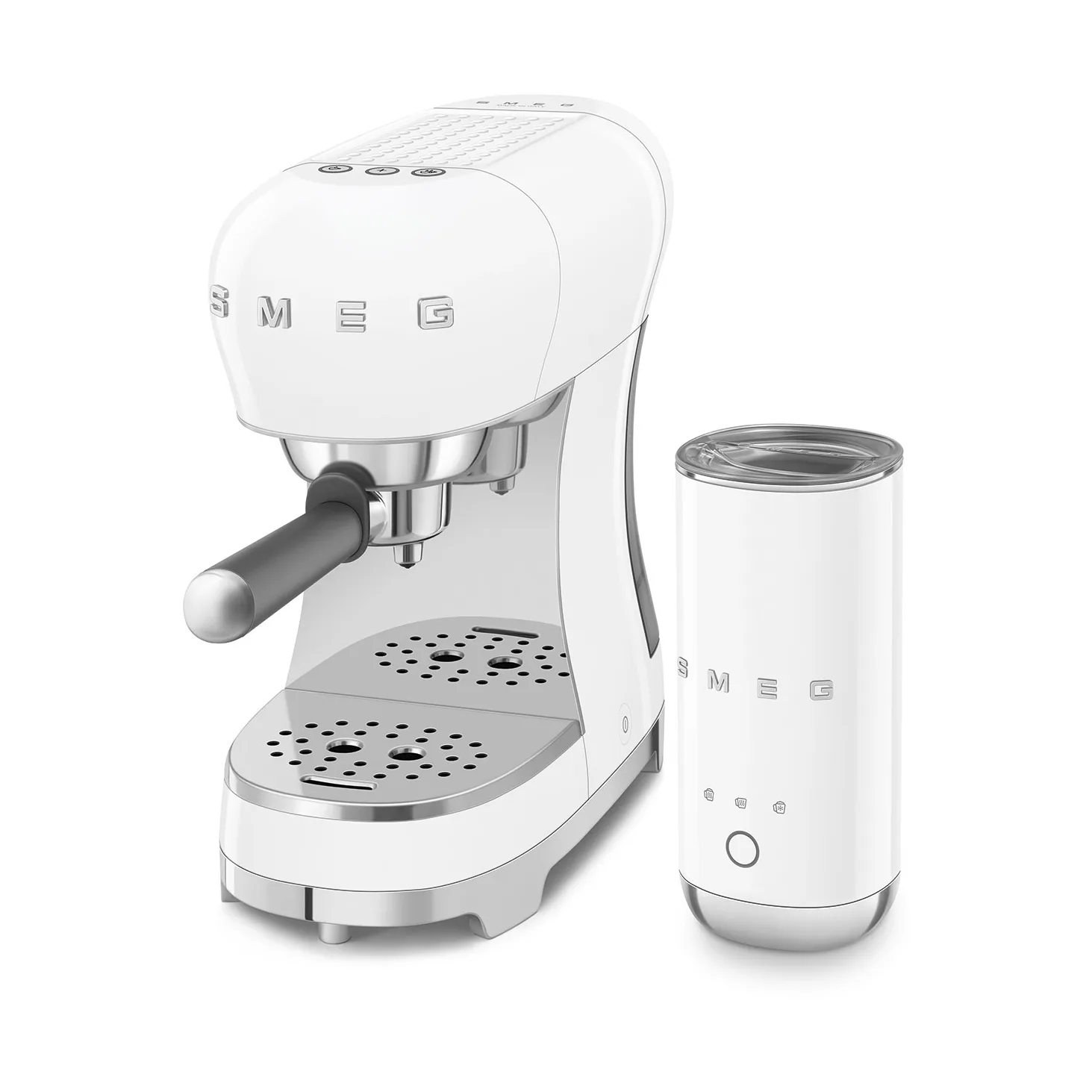 Smeg 50's Style espressomaskin med melkeskummer, Hvit Smeg