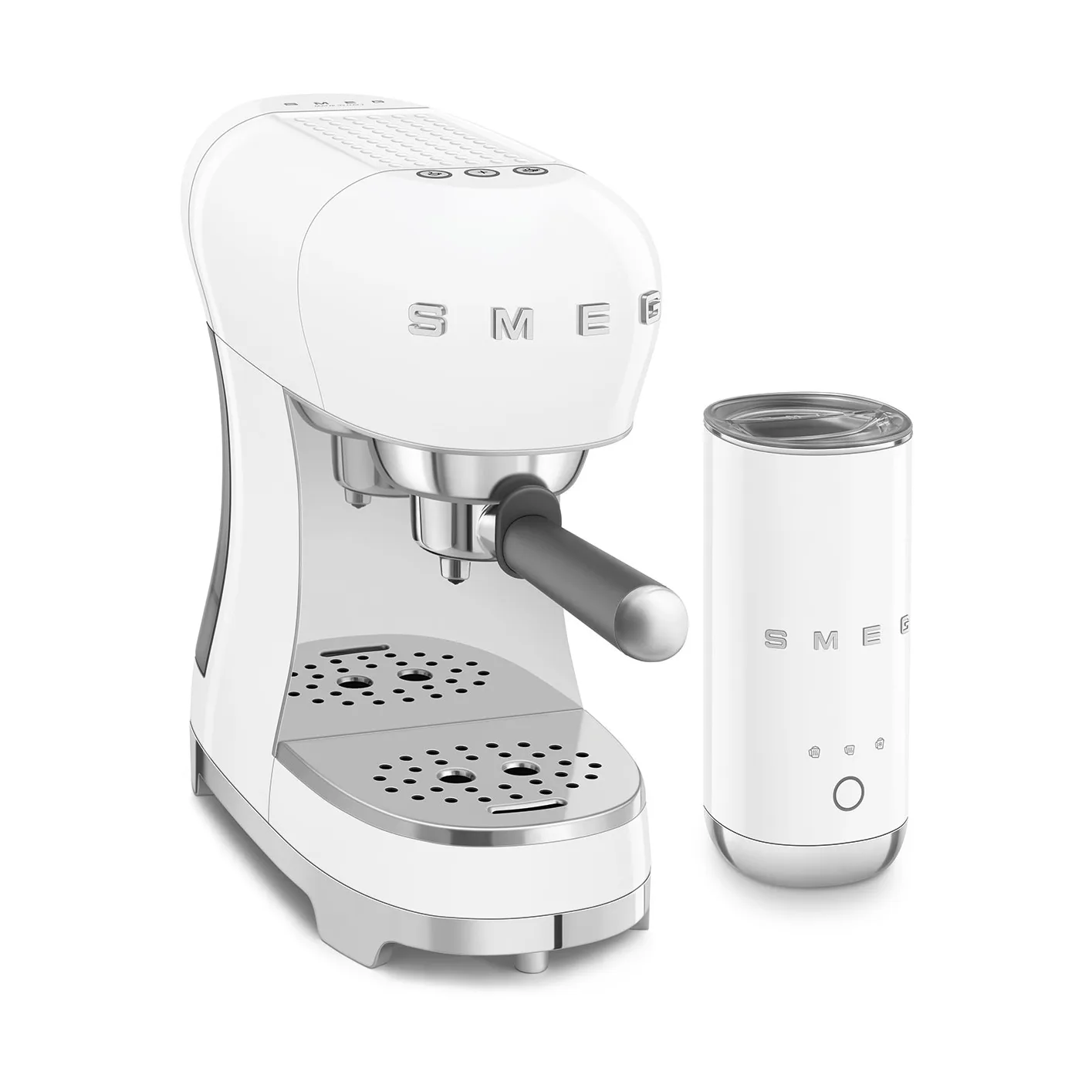 Smeg 50's Style espressomaskin med melkeskummer, Hvit Smeg