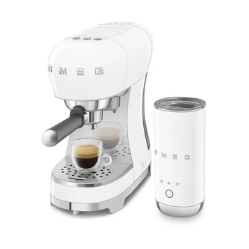 Smeg 50's Style espressomaskin med melkeskummer - Hvit - Smeg