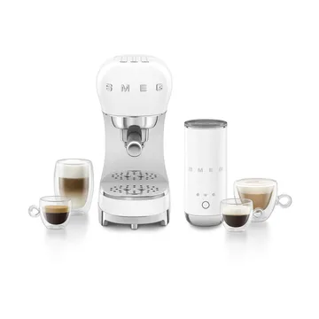 Smeg 50's Style espressomaskin med melkeskummer - Hvit - Smeg