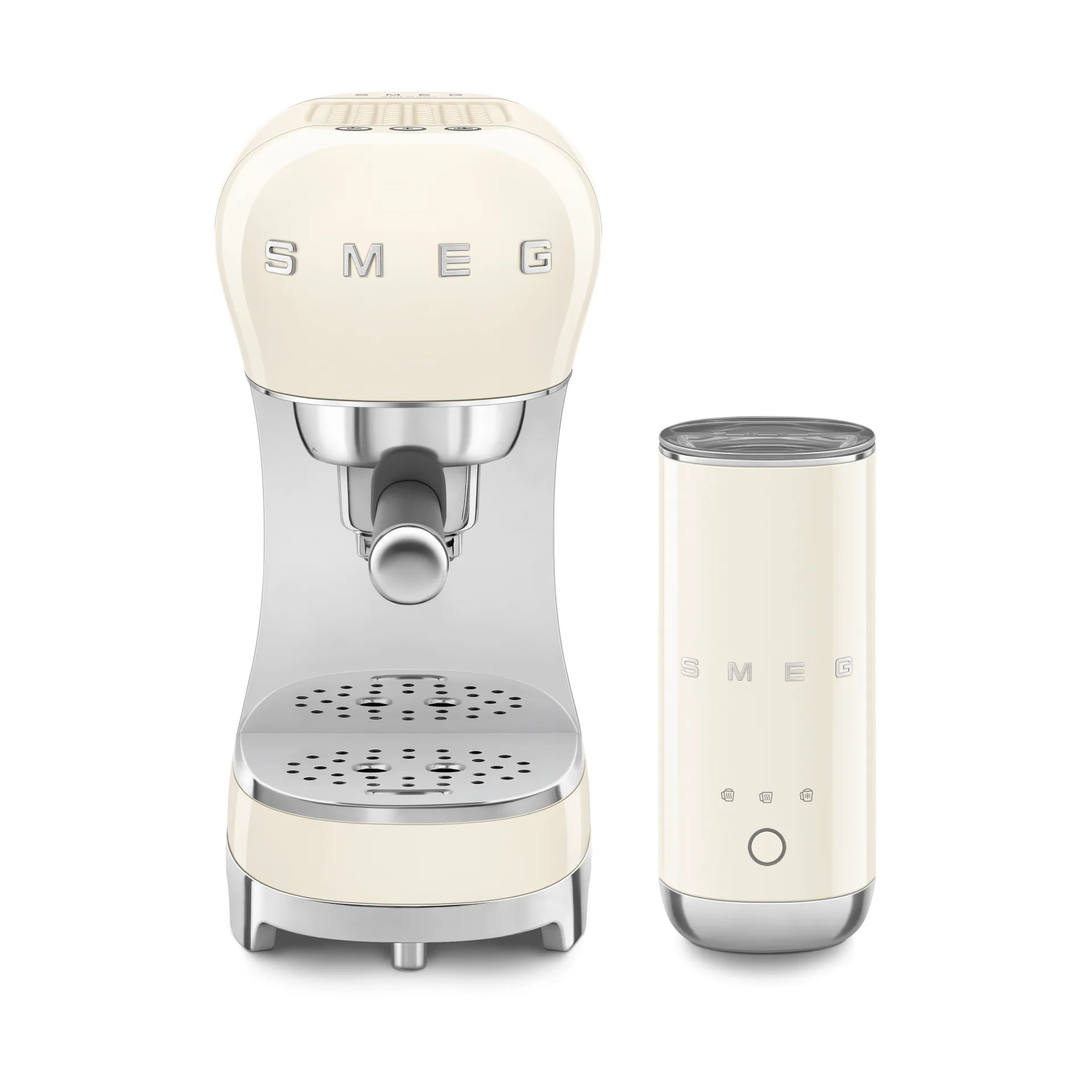 Smeg 50's Style espressomaskin med melkeskummer, Krem Smeg
