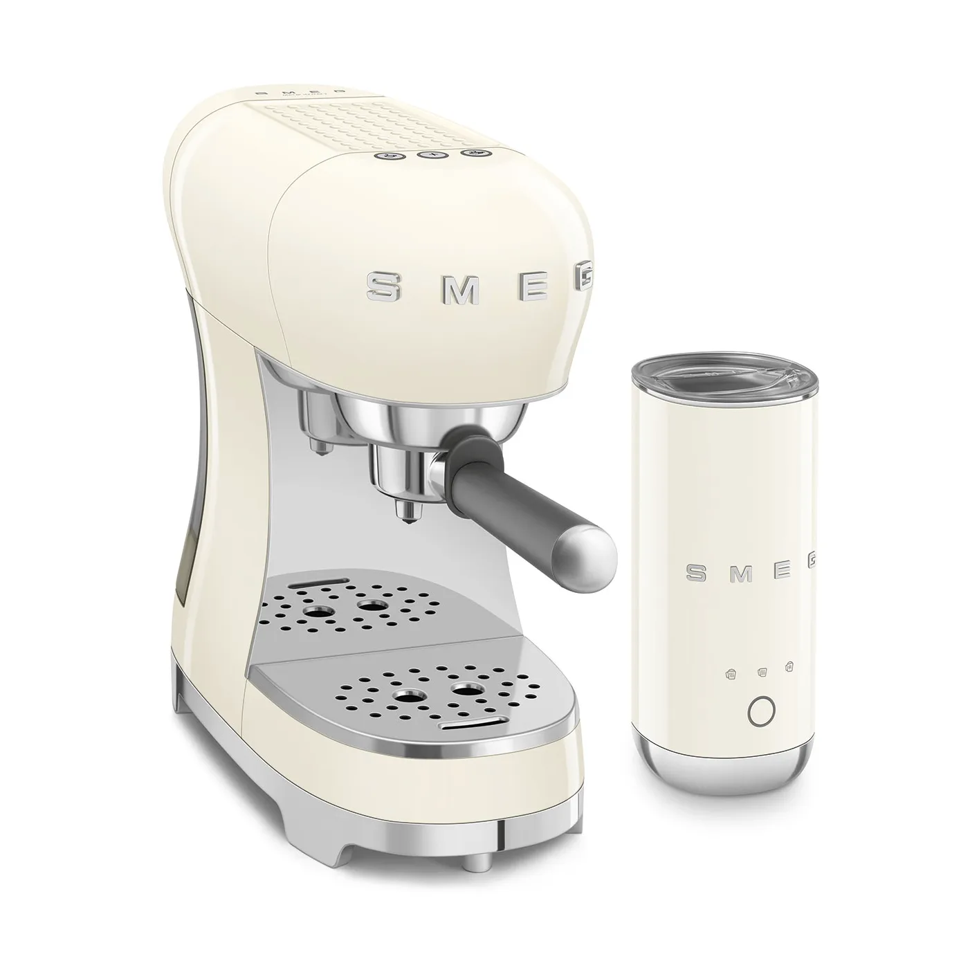 Smeg 50's Style espressomaskin med melkeskummer, Krem Smeg