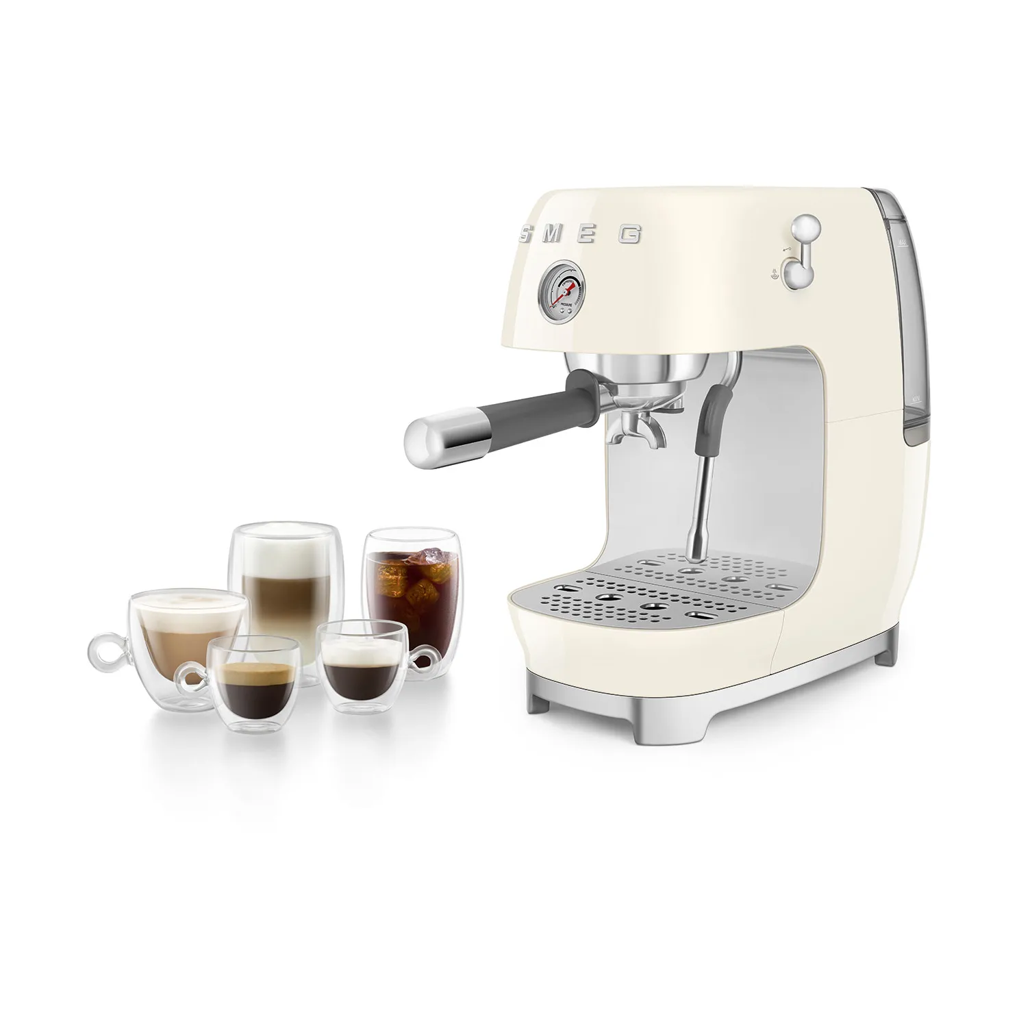 Smeg 50's style halvautomatisk espressomaskin ECF03, Cream Smeg
