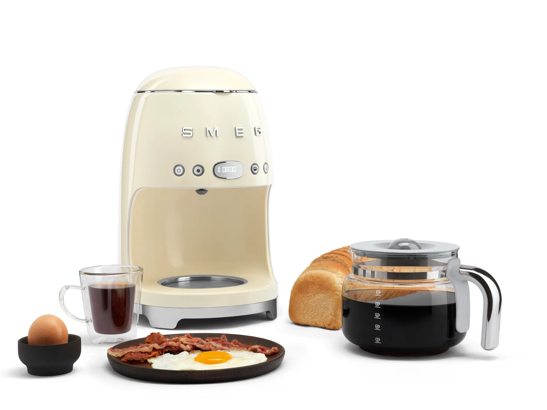 Smeg 50's Style kaffetrakter, Créme hvit Smeg