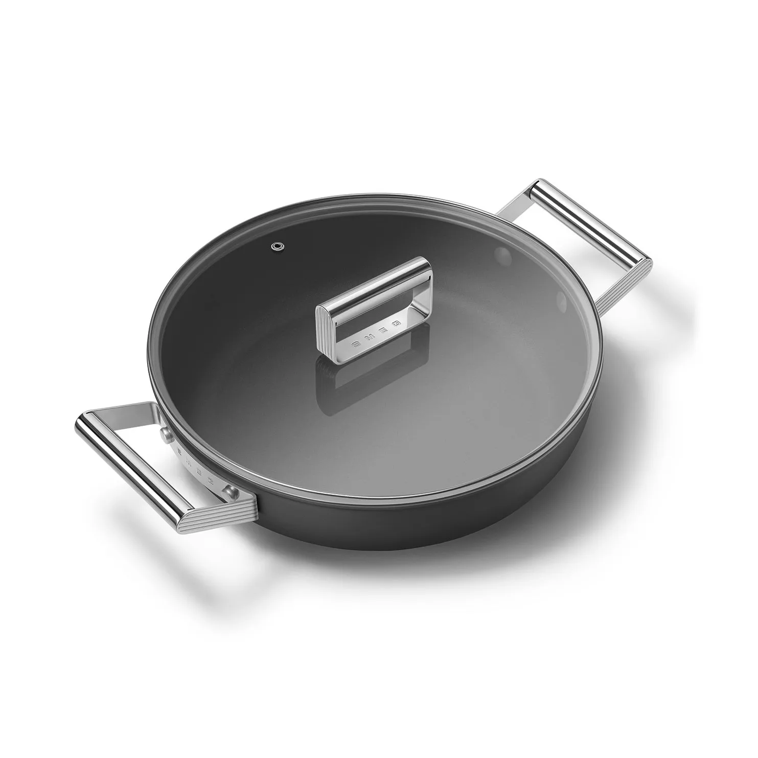 Smeg 50's style keramisk traktørpanne med lokk Ø28 cm, Black Smeg