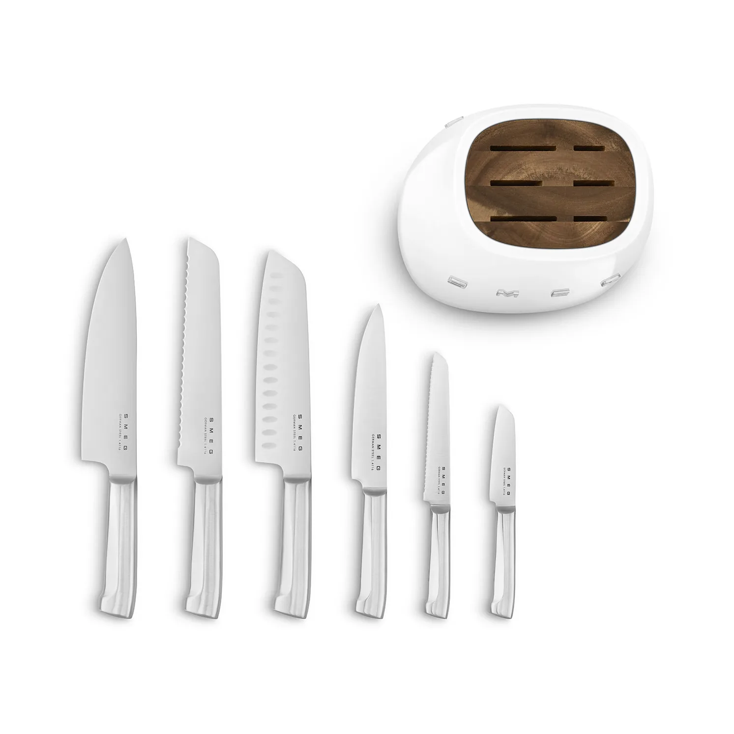Smeg 50's Style knivsett 7 deler, White Smeg