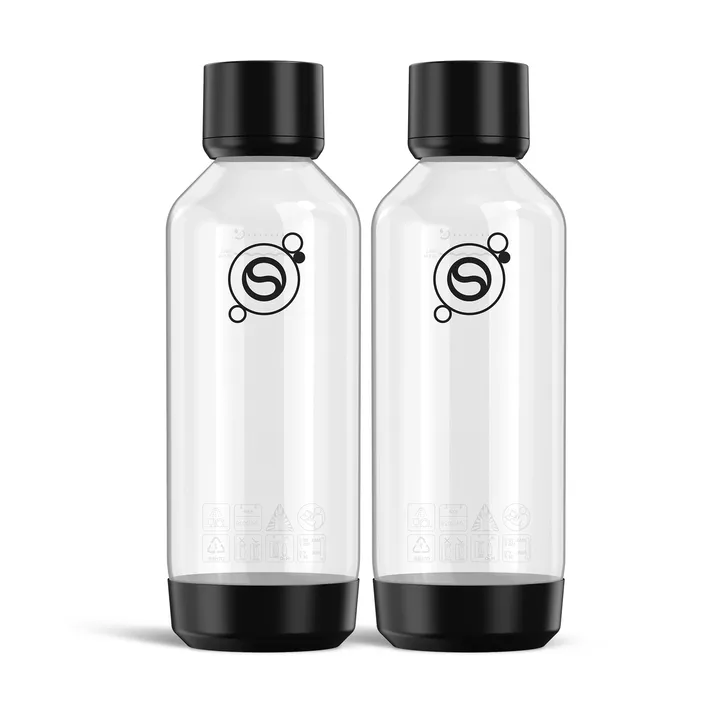 Fizz & Refresh flaske - Svart, 1 l, 2-pakning - Sodastream