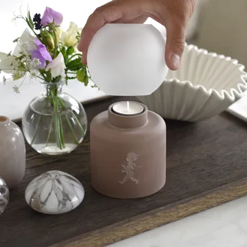 Globe telysholder Ø9,5x17 cm - Brun - Solstickan Design