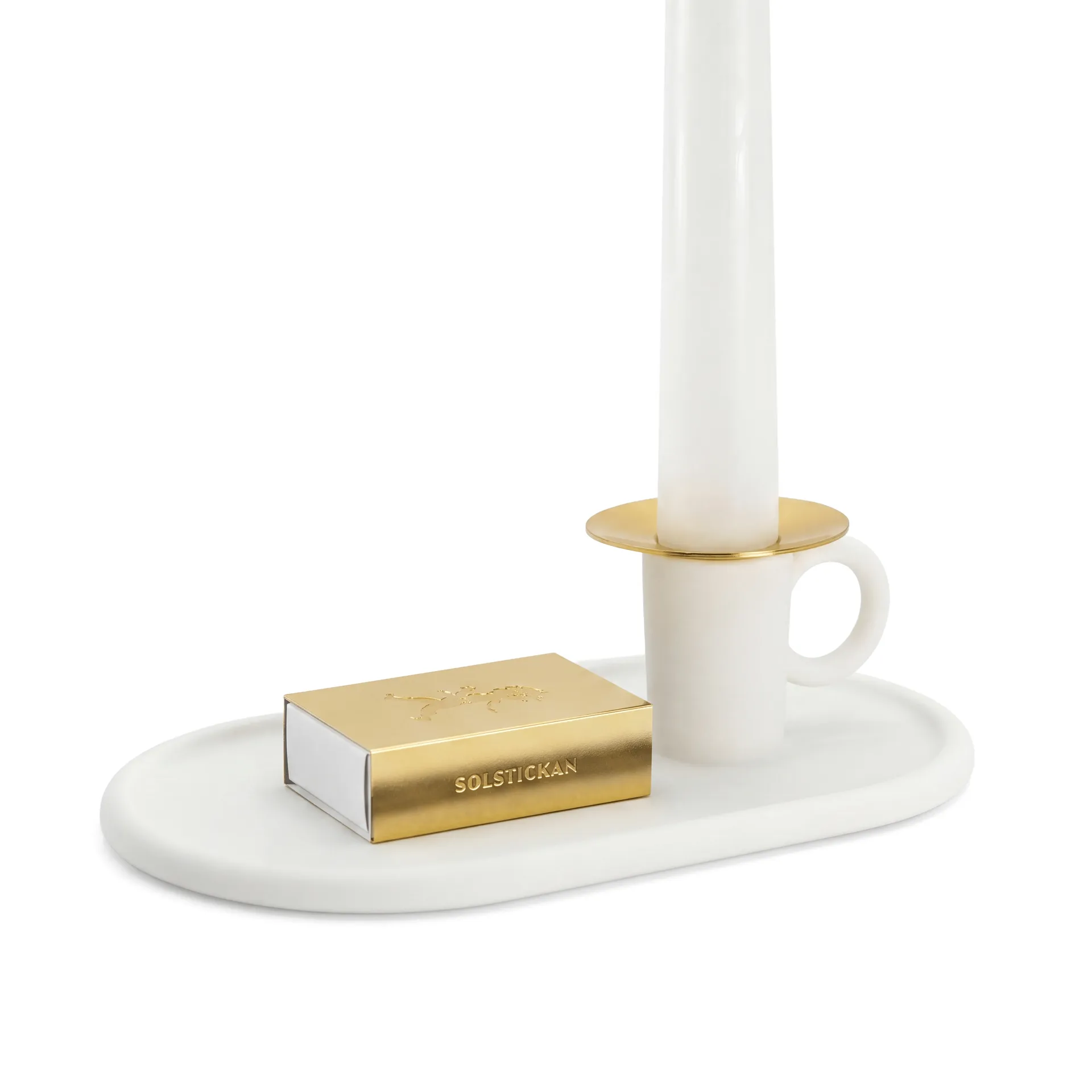 Solstickan Design Kammakarlysestake med fyrstikketui Hvit