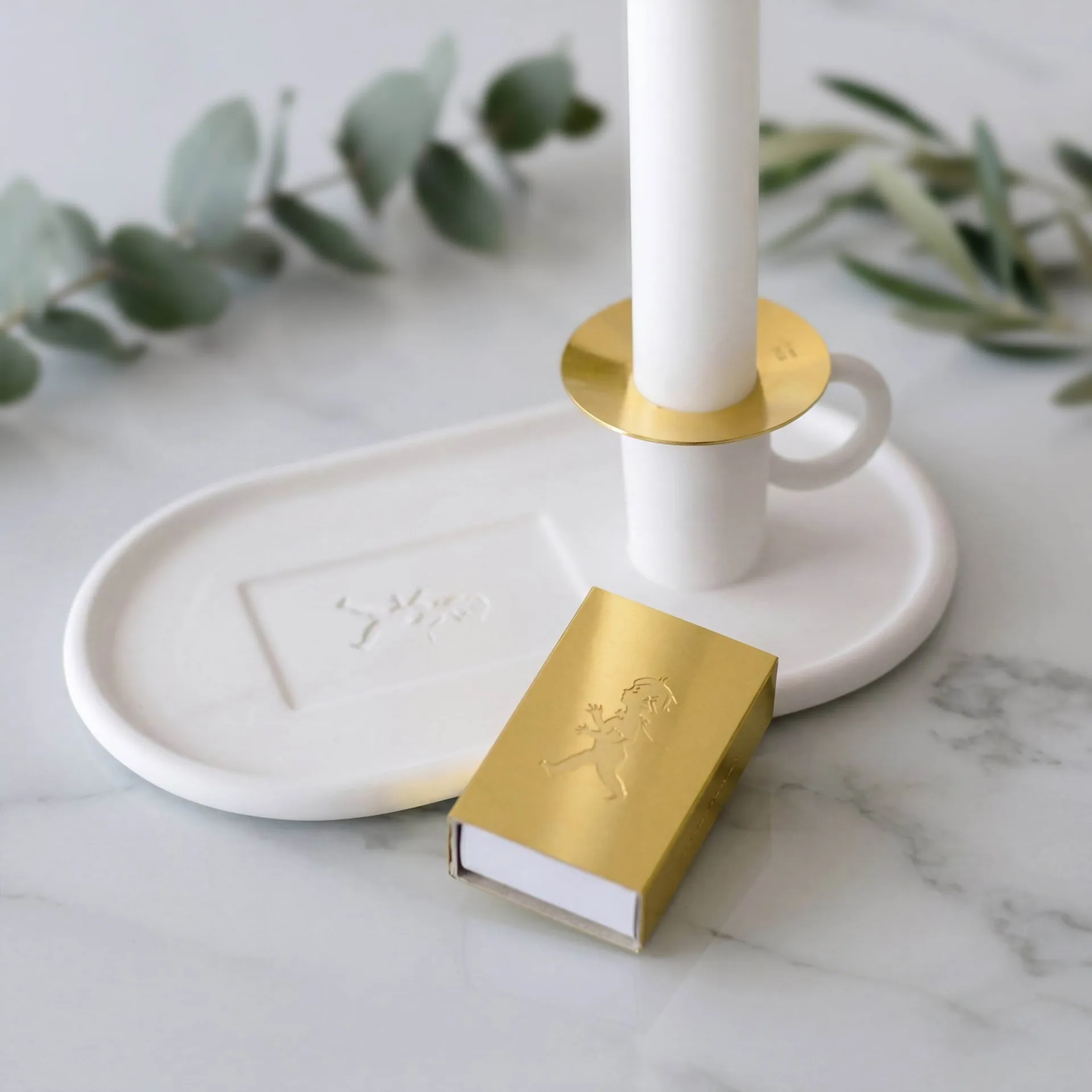 Kammakarlysestake med fyrstikketui, Solstickan kammerlysestake inkl. fyrstikketui Solstickan Design