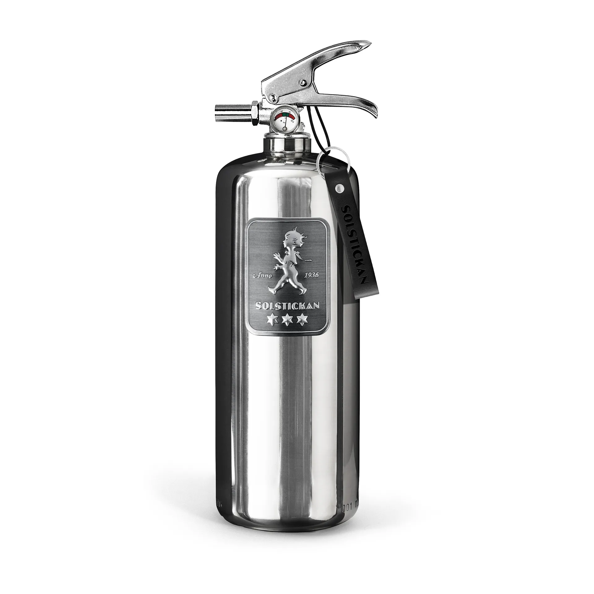 Solstickan brannslukker 2 kg, Design Edition stål Solstickan Design