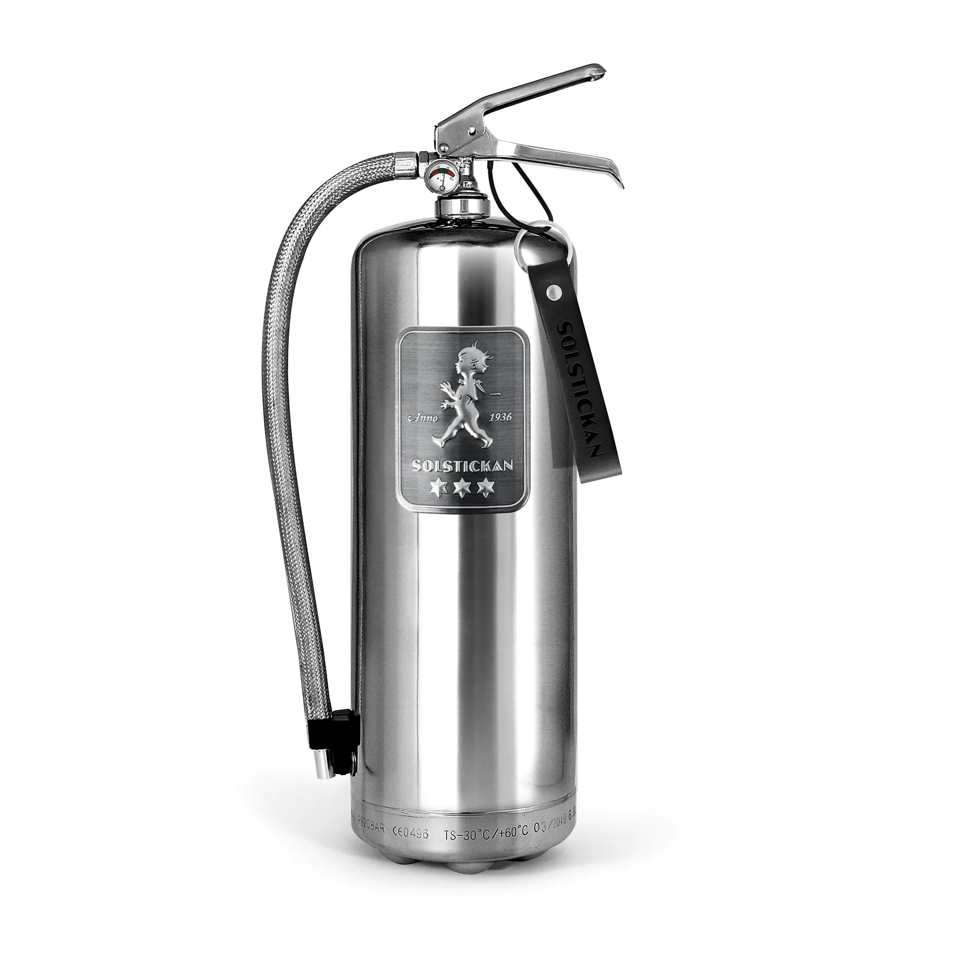 Solstickan brannslukker 6 kg, Design Edition stål Solstickan Design