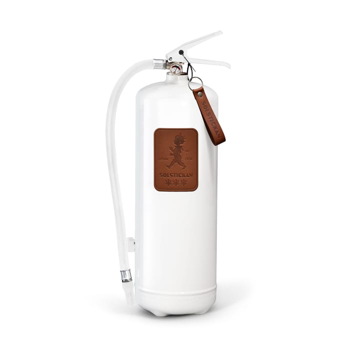 Solstickan brannslukker 6 kg - Hvit-mørkbrunt skinn - Solstickan Design