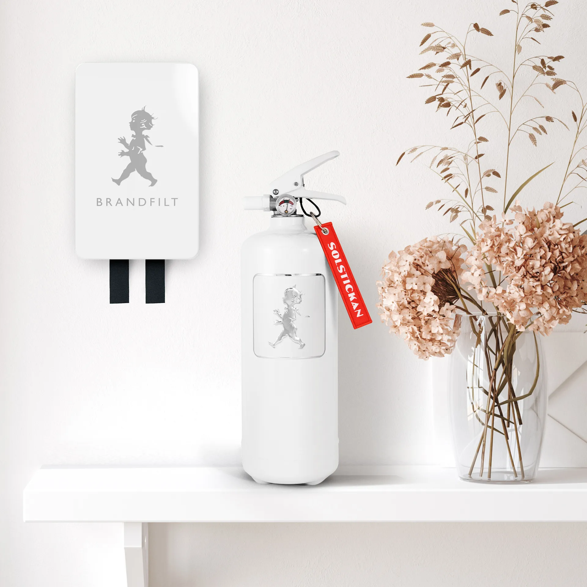 Solstickan brannteppe 16 x 2,7 x 25 cm, Hvit høyblank Solstickan Design