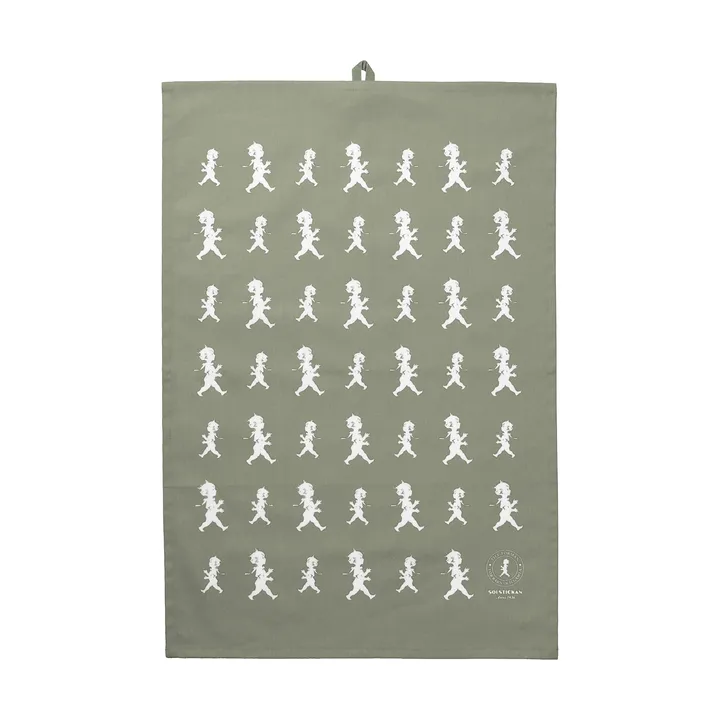 Solstickan kjøkkenhåndkle 50 x 70 cm - Grønn-hvit - Solstickan Design