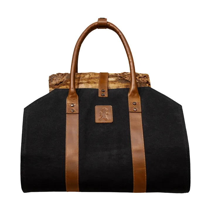 Solstickan vedkurv canvas - Svart - Solstickan Design