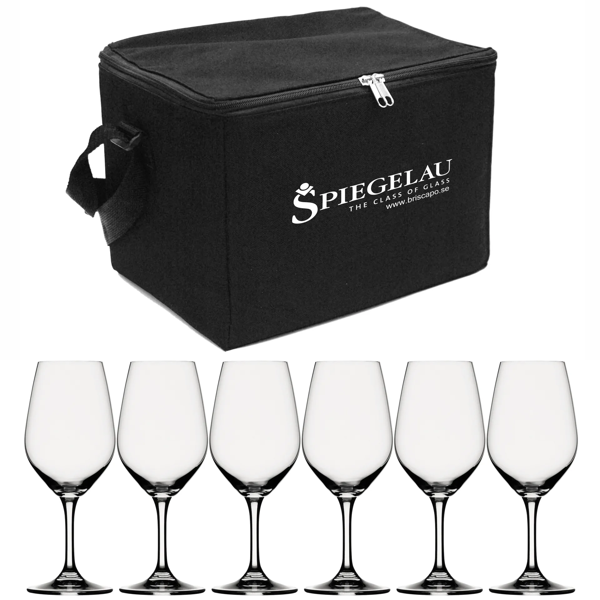 Expert vinglass veske svart inkl 6 vinglass, klar Spiegelau