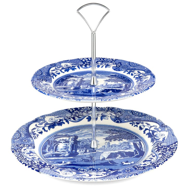 Blue Italian kakefat, 2 etasjer Spode