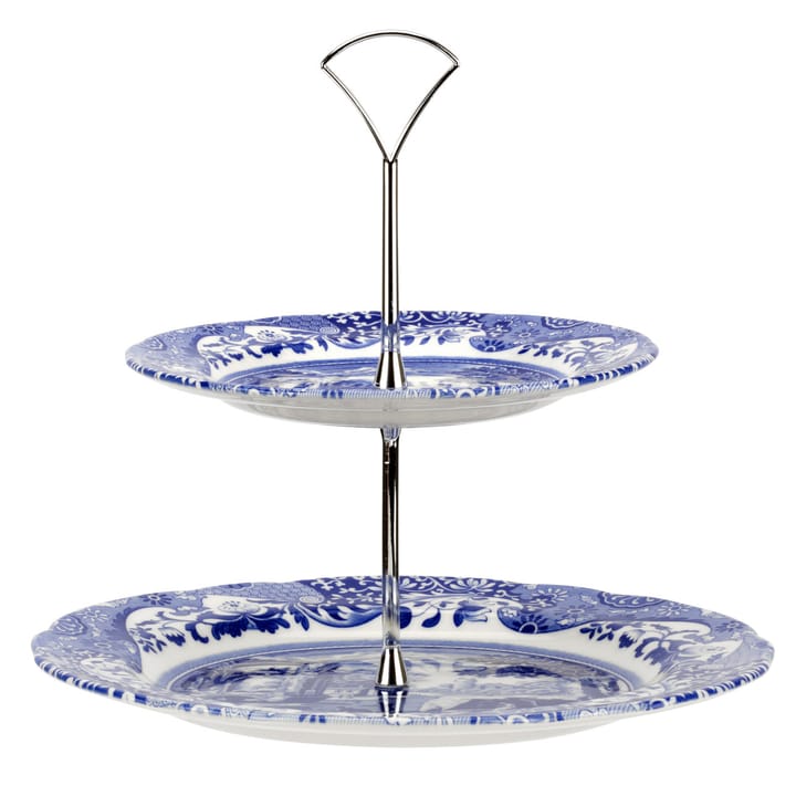 Blue Italian kakefat, 2 etasjer Spode