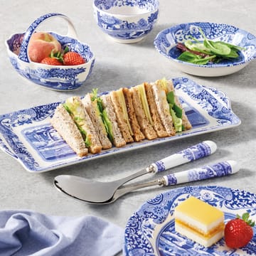 Blue Italian salatbestikk 2 deler - Keramikk-rustfritt stål - Spode