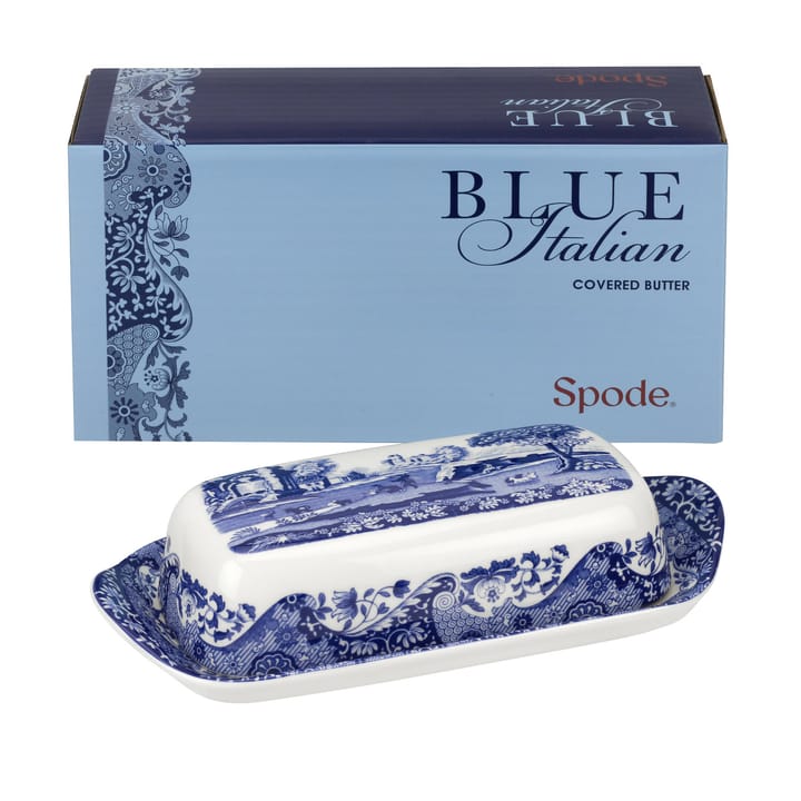 Blue Italian smørboks, 20x10 cm Spode