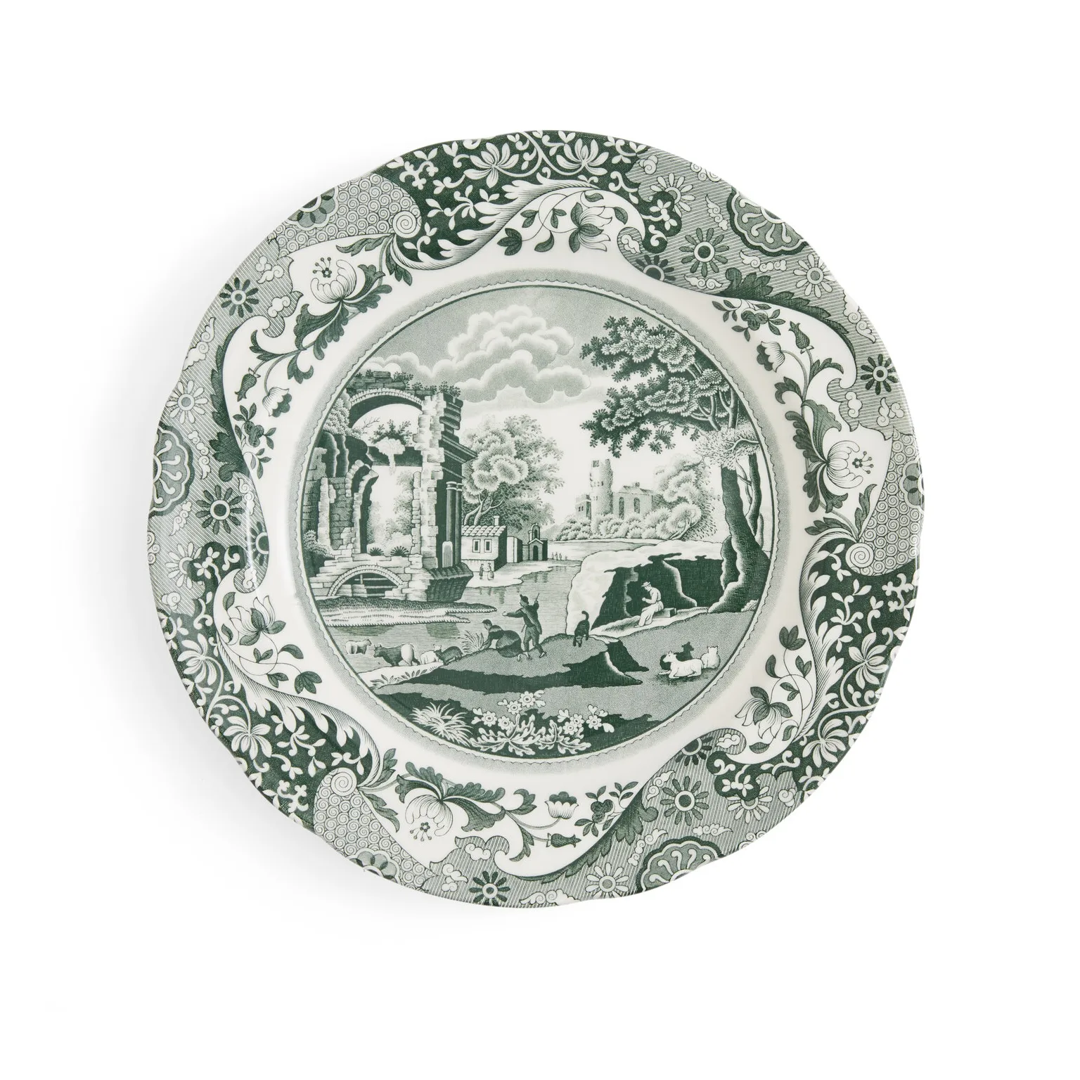 Heritage Green Italian tallerken, Grønn, Ø27 cm Spode