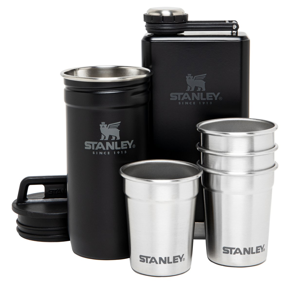 Stanley 10-01883-035, Sett, 0,32 l, Rustfritt stål, Sort, 6 stykker, 18/8