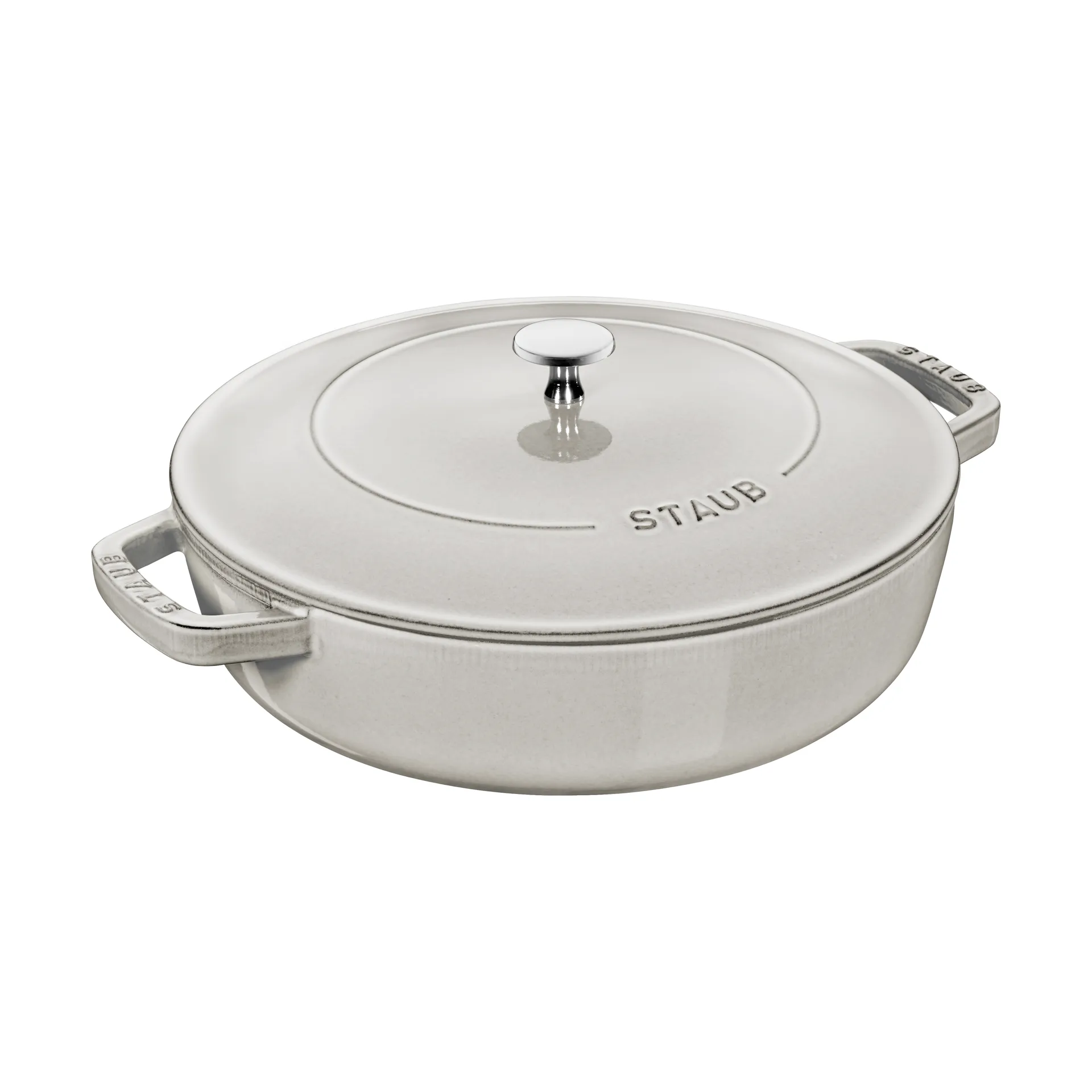 Staub Chistera traktørpanne støpejern Ø28 cm, White truffle STAUB