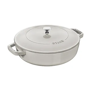 Staub Chistera traktørpanne støpejern Ø28 cm - White truffle - STAUB