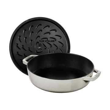 Staub Chistera traktørpanne støpejern Ø28 cm - White truffle - STAUB
