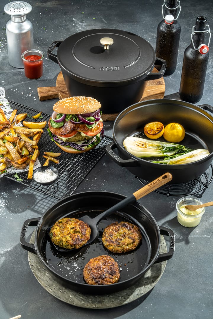 Staub Gryte & kasserollesett stablebare 5 deler, Svart STAUB