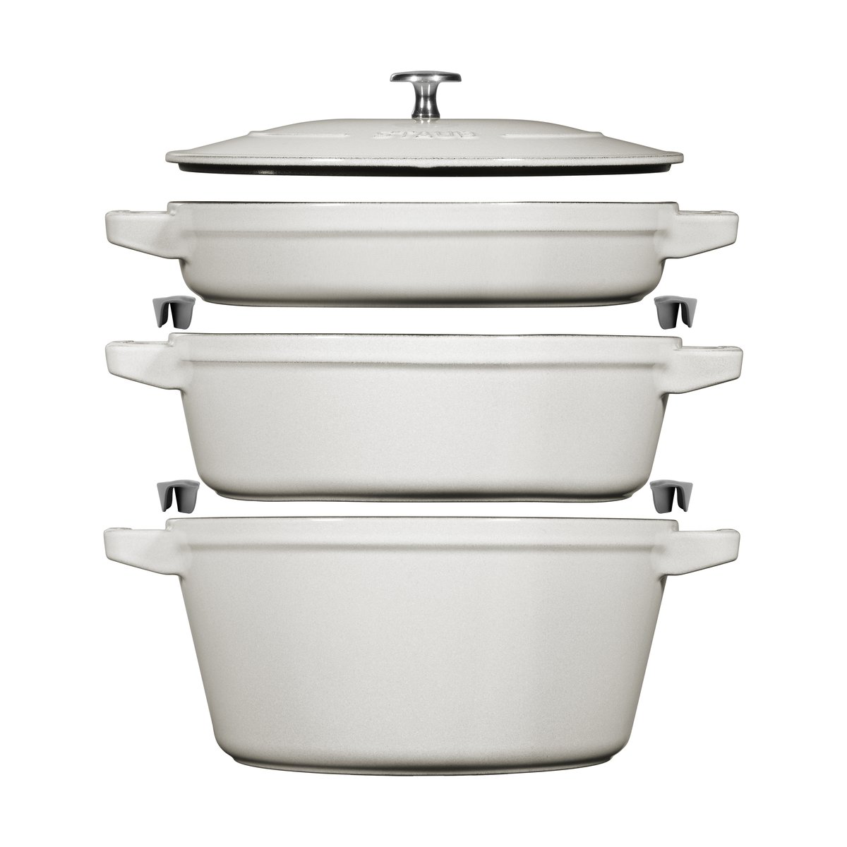 STAUB Staub Gryte & kasserollesett stablebare 5 deler White truffle