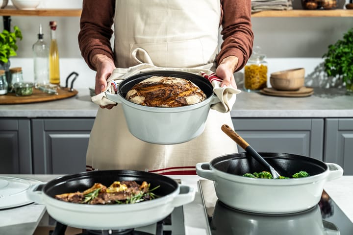 Staub Gryte & kasserollesett stablebare 5 deler, White truffle STAUB