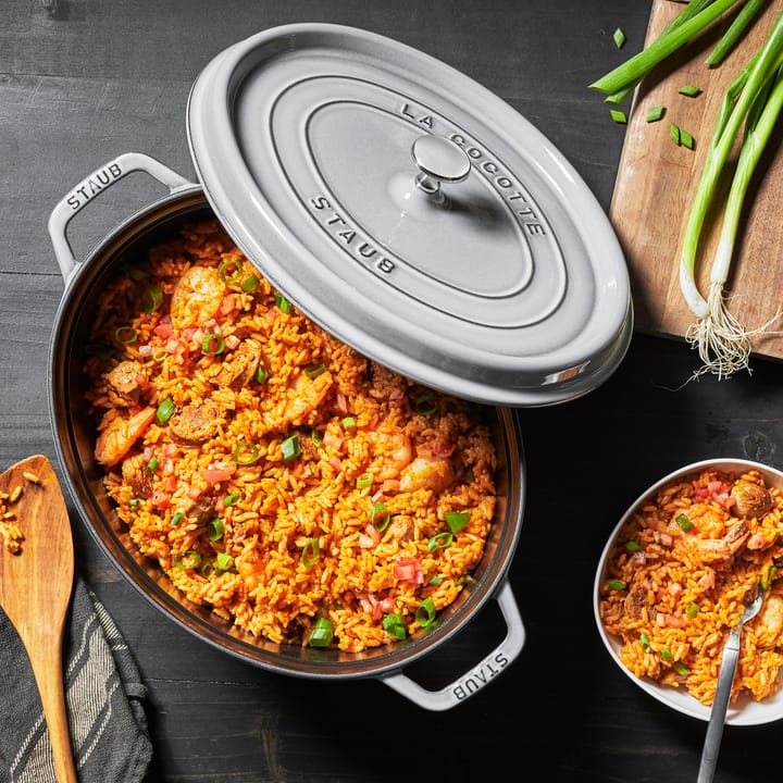 Staub La Cocotte oval gryte støpejern 5,5 L, Grafittgrå STAUB
