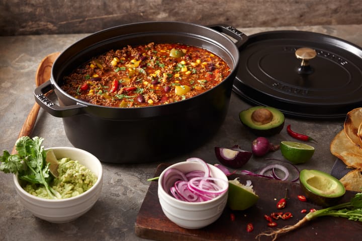 Staub La Cocotte oval gryte støpejern 5,5 L, Svart STAUB