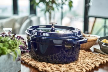 Staub La Cocotte oval gryte støpejern 6,7 L - Mørkblå - STAUB