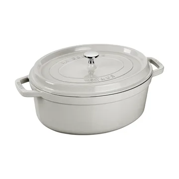 Staub La Cocotte oval gryte støpejern 6,7 L - White truffle - STAUB