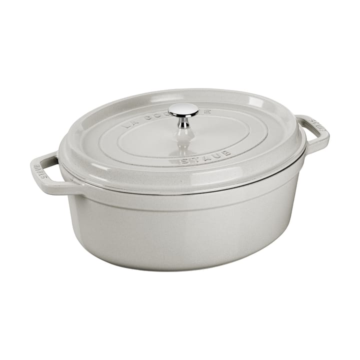 Staub La Cocotte oval gryte støpejern 6,7 L - White truffle - STAUB