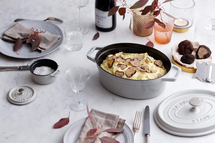 Staub La Cocotte oval gryte støpejern 6,7 L, White truffle STAUB