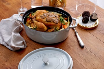 Staub La Cocotte oval gryte støpejern 6,7 L - White truffle - STAUB