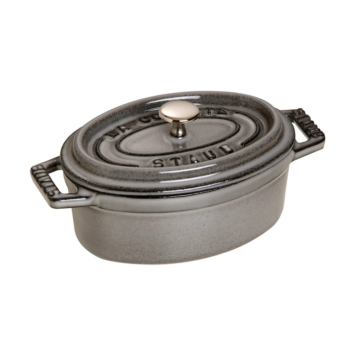 Staub La Cocotte oval minigryte støpejern 0,25 L - Grafittgrå - STAUB