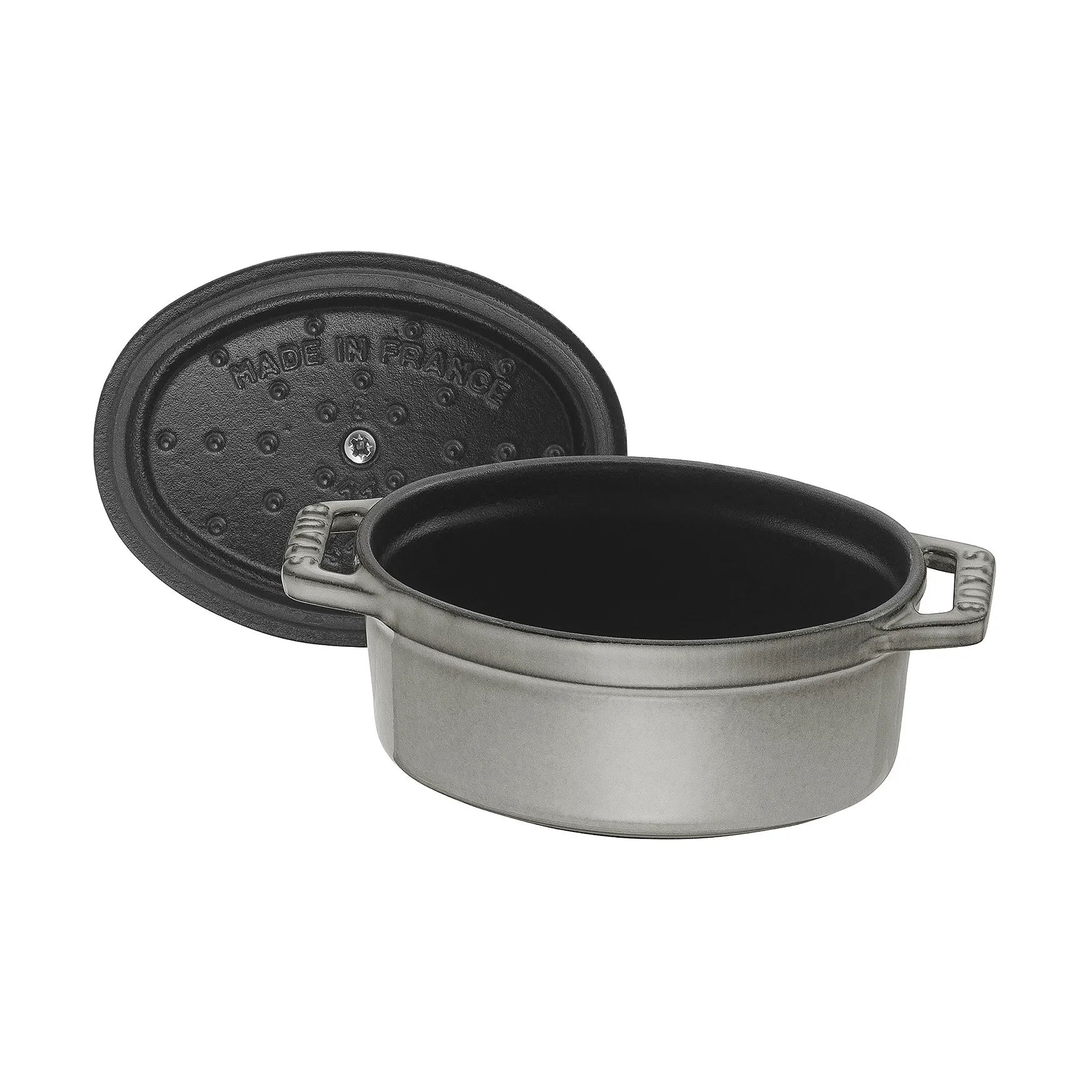 Staub La Cocotte oval minigryte støpejern 0,25 L, Grafittgrå STAUB
