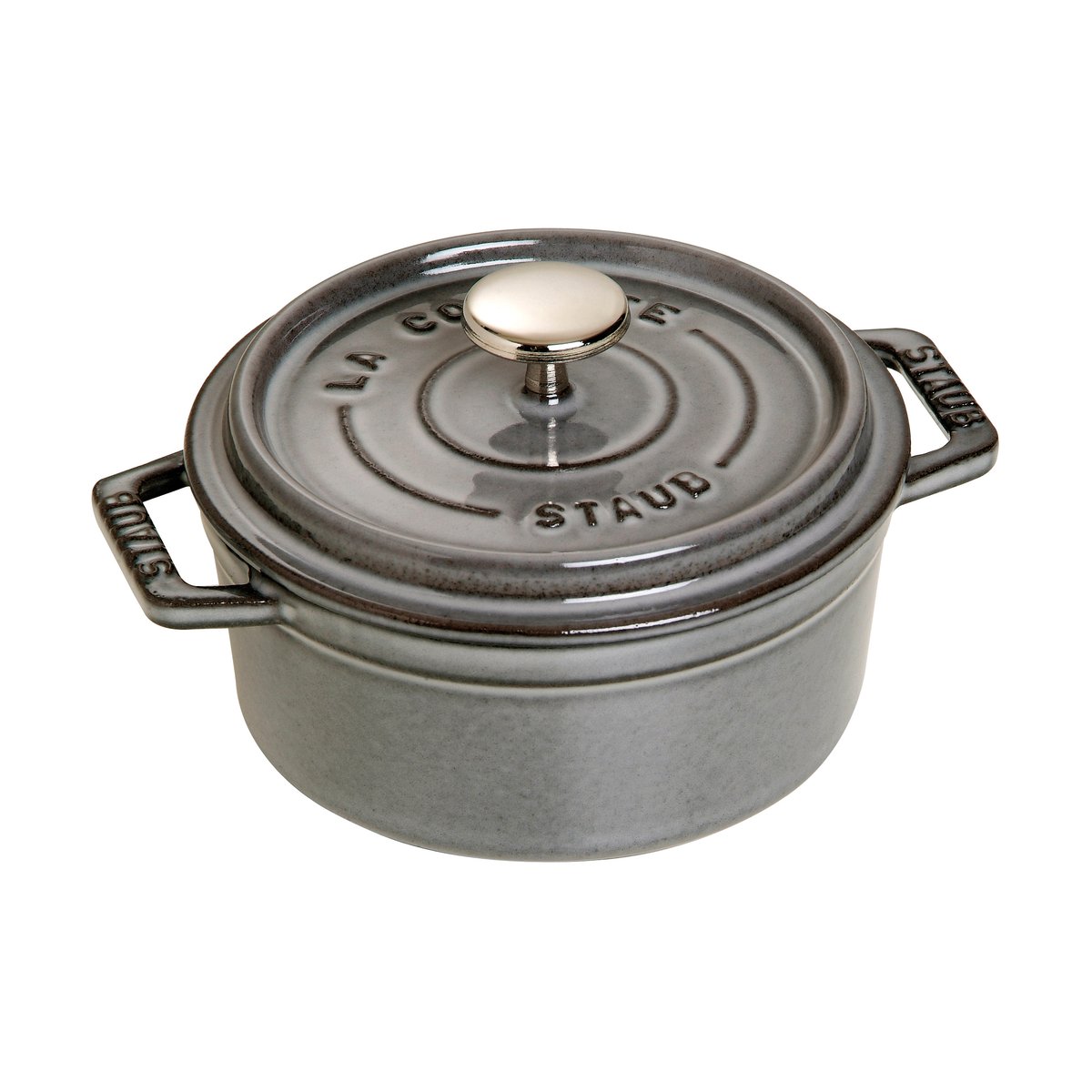 STAUB Staub La Cocotte rund gryte støpejern 0,4 L Grafittgrå