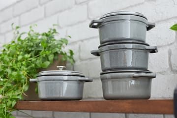 Staub La Cocotte rund gryte støpejern 1,2 L - Grafittgrå - STAUB